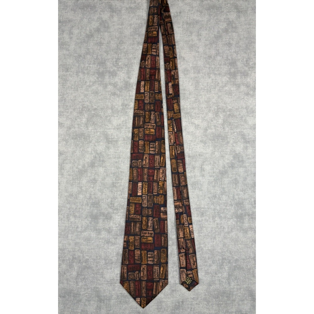 Alynn Neckwear Men's Silk Tie Wine Corks In Vino Veritas Novelty USA 3.75"